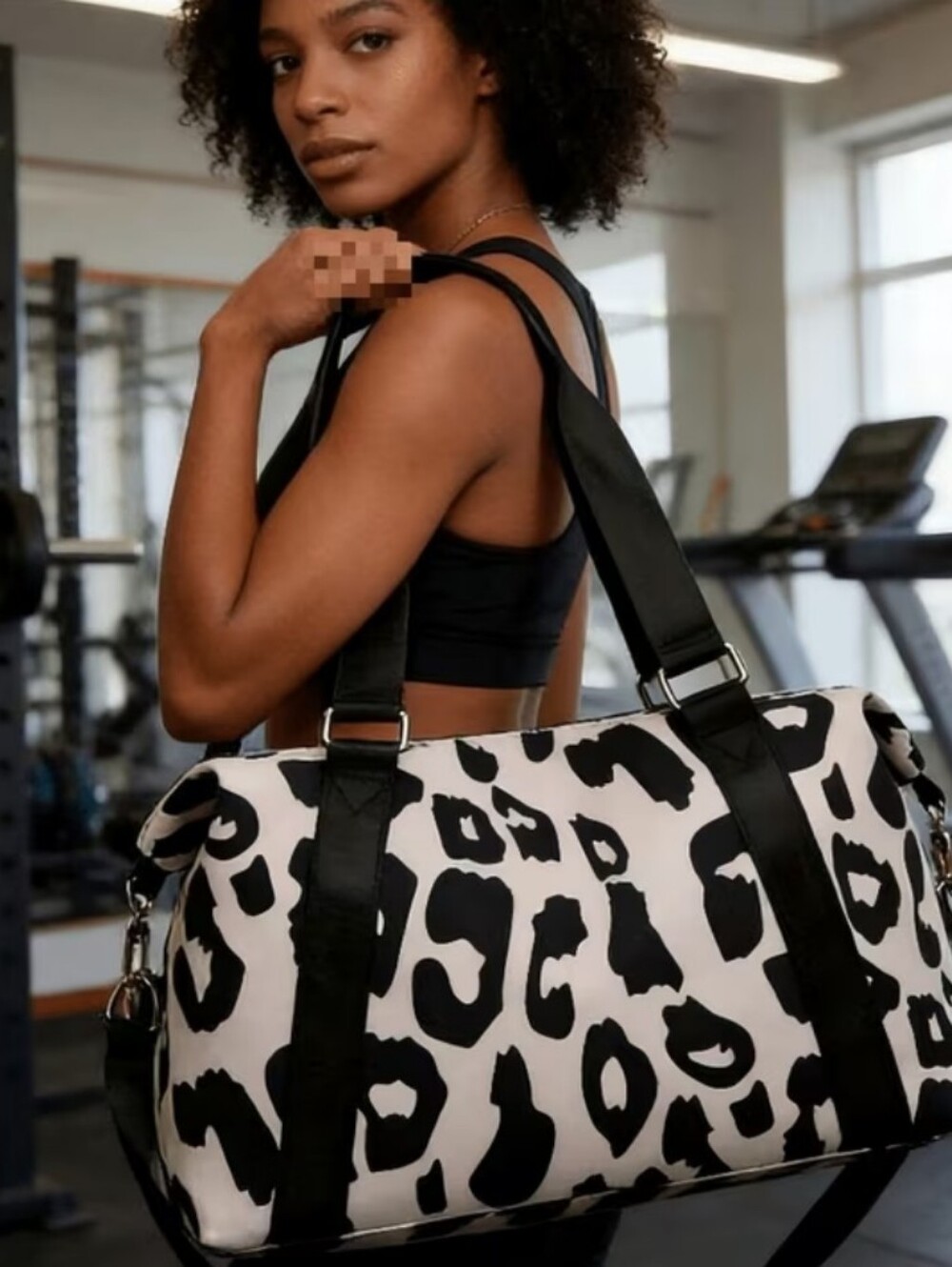 Black & White Leopard Print Weekender Bag - Women's Travel Duffle BRAND NEW!